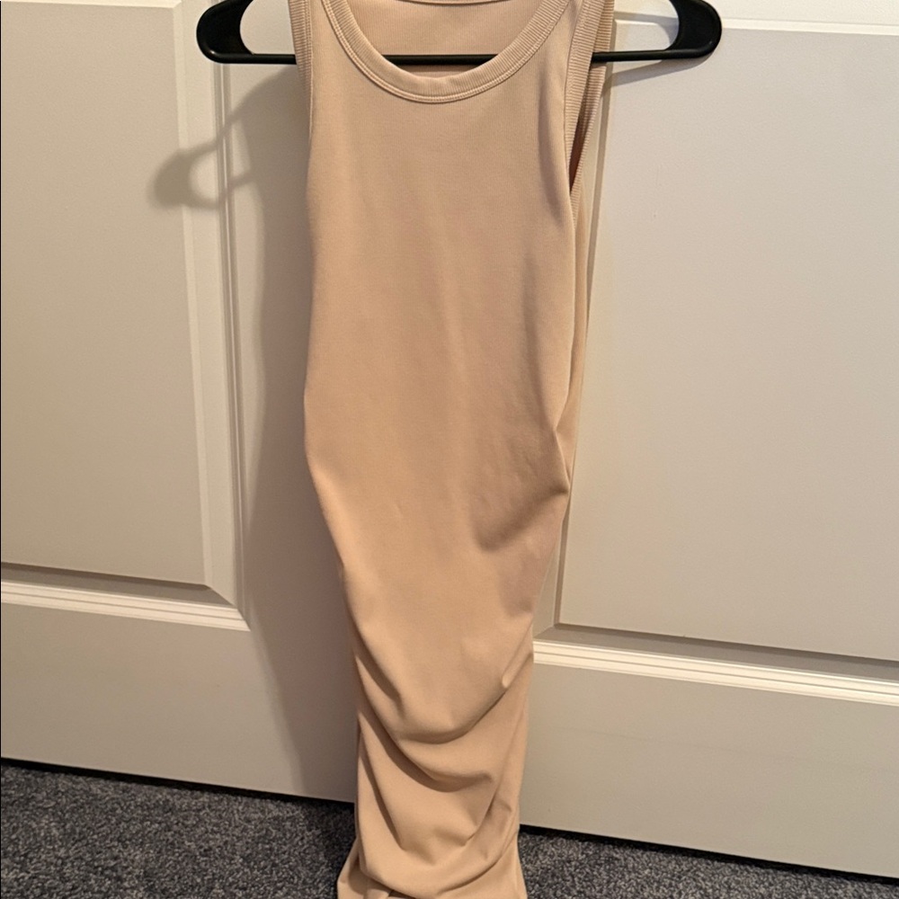 Elegant Tan Midi Dress